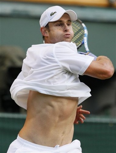 Andy Roddick during his match against Victor Hanescu